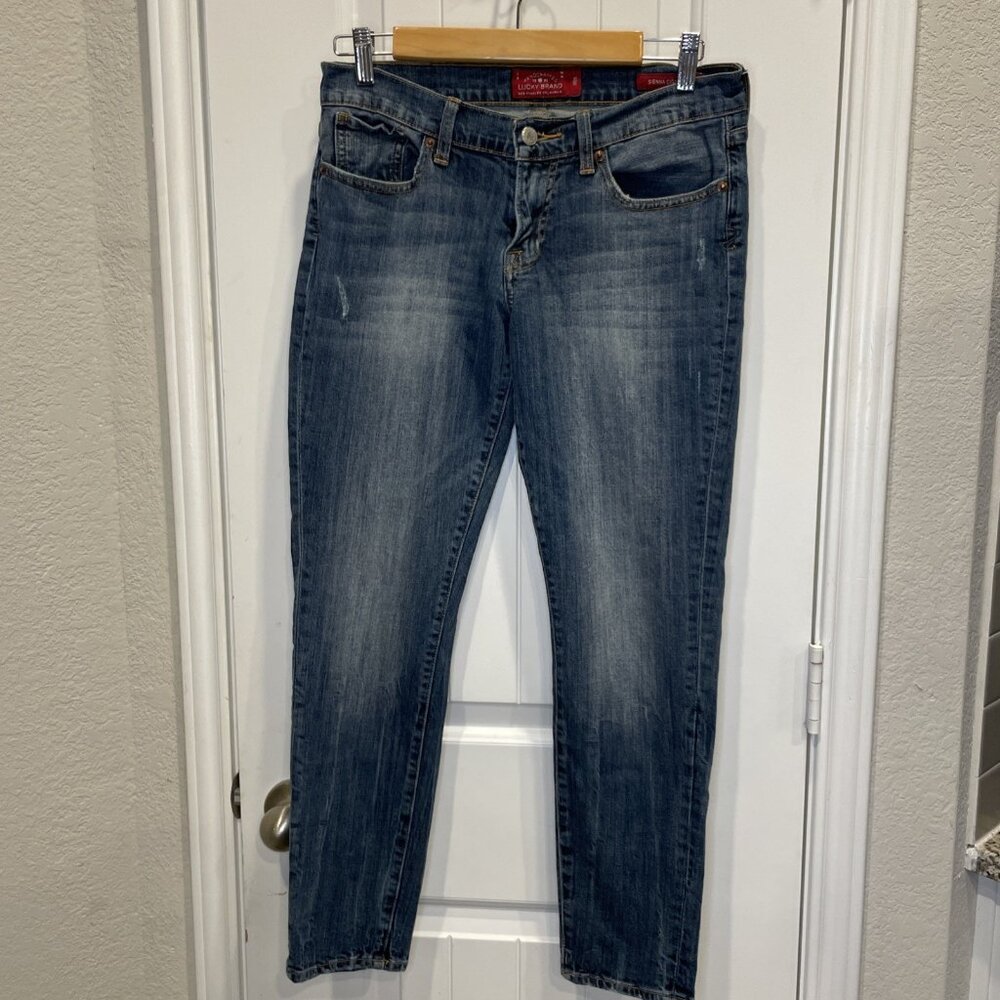 Lucky Brand Women’s 2/26 Sienna Cigarette Blue Jeans Stretch Denim Straight Leg